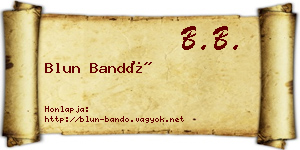 Blun Bandó névjegykártya